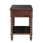 Table de chevet fuseau multicolore avec tiroir et étagère ouverte – 1 personne