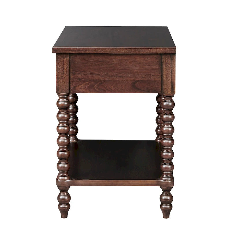 Table de chevet fuseau multicolore avec tiroir et étagère ouverte – 1 personne