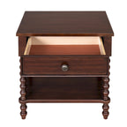 Table de chevet fuseau multicolore avec tiroir et étagère ouverte – 1 personne