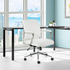 Fauteuil de bureau de direction en tissu antibactérien Neige / Noir / Bleu / Gris / Acier avec support lombaire, accoudoirs et piètement chromés – Dossier standard ou haut – 1 personne
