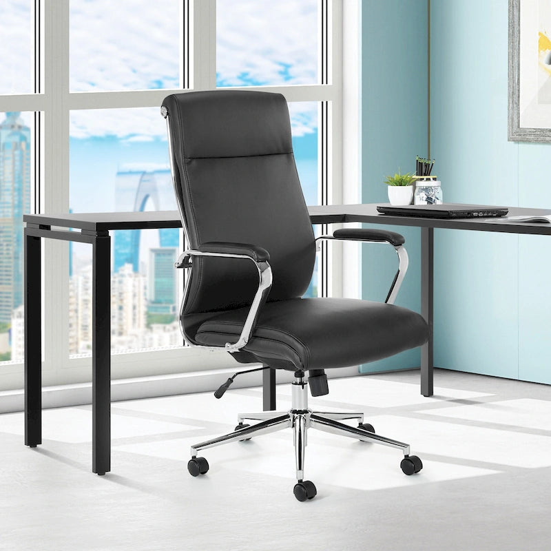 Fauteuil de bureau de direction en tissu antibactérien Neige / Noir / Bleu / Gris / Acier avec support lombaire, accoudoirs et piètement chromés – Dossier standard ou haut – 1 personne