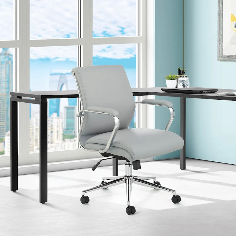Fauteuil de bureau de direction en tissu antibactérien Neige / Noir / Bleu / Gris / Acier avec support lombaire, accoudoirs et piètement chromés – Dossier standard ou haut – 1 personne