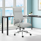 Fauteuil de bureau de direction en tissu antibactérien Neige / Noir / Bleu / Gris / Acier avec support lombaire, accoudoirs et piètement chromés – Dossier standard ou haut – 1 personne