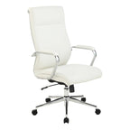 Fauteuil de bureau de direction en tissu antibactérien Neige / Noir / Bleu / Gris / Acier avec support lombaire, accoudoirs et piètement chromés – Dossier standard ou haut – 1 personne