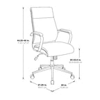 Fauteuil de bureau de direction en tissu antibactérien Neige / Noir / Bleu / Gris / Acier avec support lombaire, accoudoirs et piètement chromés – Dossier standard ou haut – 1 personne
