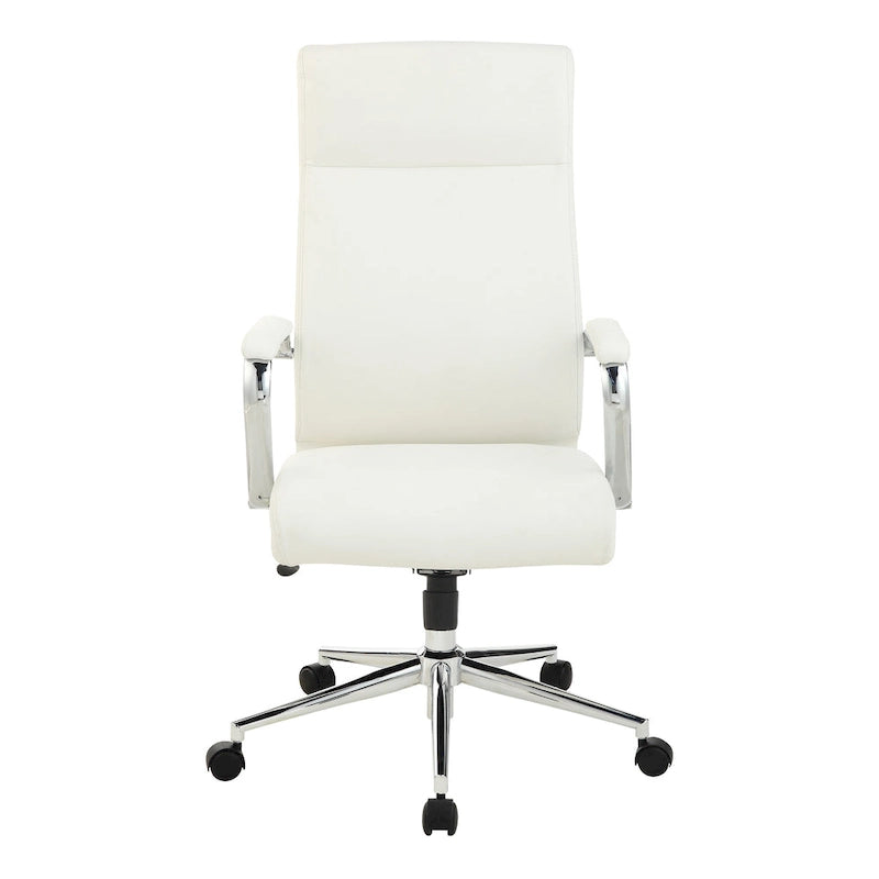 Fauteuil de bureau de direction en tissu antibactérien Neige / Noir / Bleu / Gris / Acier avec support lombaire, accoudoirs et piètement chromés – Dossier standard ou haut – 1 personne