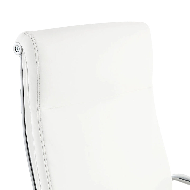 Fauteuil de bureau de direction en tissu antibactérien Neige / Noir / Bleu / Gris / Acier avec support lombaire, accoudoirs et piètement chromés – Dossier standard ou haut – 1 personne