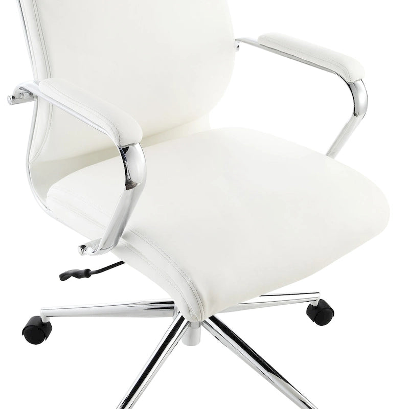 Fauteuil de bureau de direction en tissu antibactérien Neige / Noir / Bleu / Gris / Acier avec support lombaire, accoudoirs et piètement chromés – Dossier standard ou haut – 1 personne