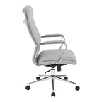 Fauteuil de bureau de direction en tissu antibactérien Neige / Noir / Bleu / Gris / Acier avec support lombaire, accoudoirs et piètement chromés – Dossier standard ou haut – 1 personne