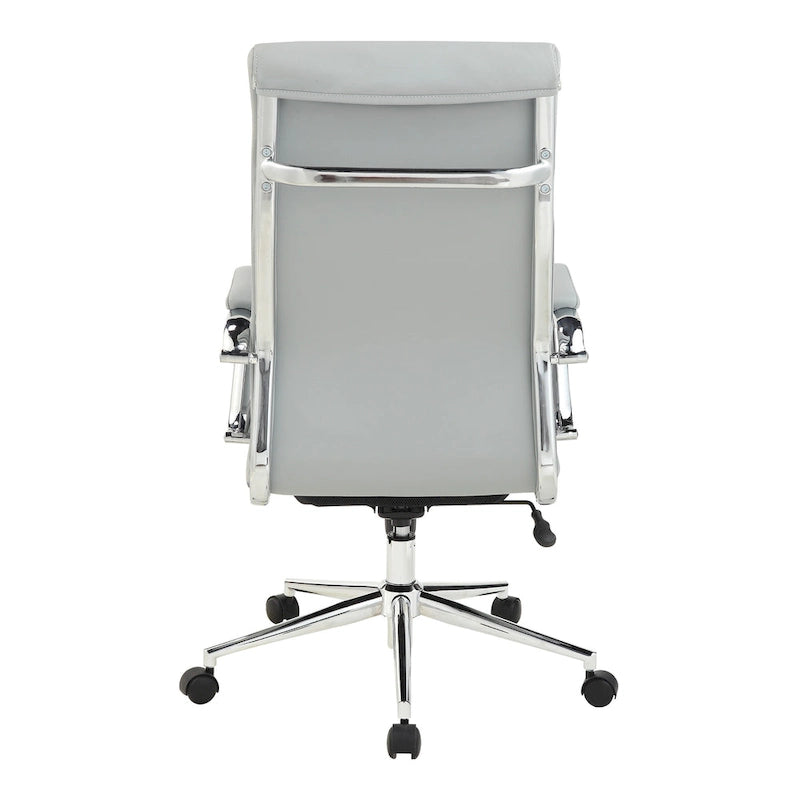 Fauteuil de bureau de direction en tissu antibactérien Neige / Noir / Bleu / Gris / Acier avec support lombaire, accoudoirs et piètement chromés – Dossier standard ou haut – 1 personne
