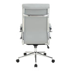 Fauteuil de bureau de direction en tissu antibactérien Neige / Noir / Bleu / Gris / Acier avec support lombaire, accoudoirs et piètement chromés – Dossier standard ou haut – 1 personne