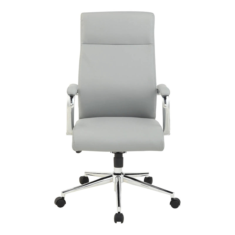 Fauteuil de bureau de direction en tissu antibactérien Neige / Noir / Bleu / Gris / Acier avec support lombaire, accoudoirs et piètement chromés – Dossier standard ou haut – 1 personne