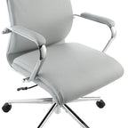 Fauteuil de bureau de direction en tissu antibactérien Neige / Noir / Bleu / Gris / Acier avec support lombaire, accoudoirs et piètement chromés – Dossier standard ou haut – 1 personne