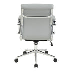 Fauteuil de bureau de direction en tissu antibactérien Neige / Noir / Bleu / Gris / Acier avec support lombaire, accoudoirs et piètement chromés – Dossier standard ou haut – 1 personne