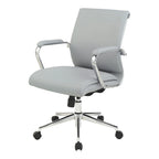 Fauteuil de bureau de direction en tissu antibactérien Neige / Noir / Bleu / Gris / Acier avec support lombaire, accoudoirs et piètement chromés – Dossier standard ou haut – 1 personne
