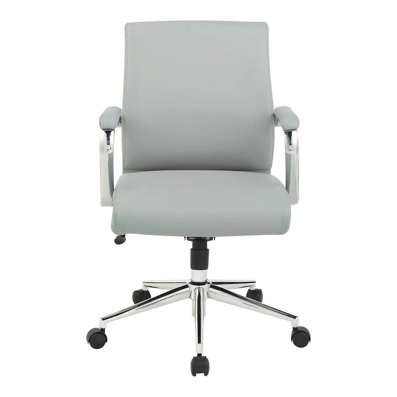 Fauteuil de bureau de direction en tissu antibactérien Neige / Noir / Bleu / Gris / Acier avec support lombaire, accoudoirs et piètement chromés – Dossier standard ou haut – 1 personne