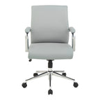 Fauteuil de bureau de direction en tissu antibactérien Neige / Noir / Bleu / Gris / Acier avec support lombaire, accoudoirs et piètement chromés – Dossier standard ou haut – 1 personne
