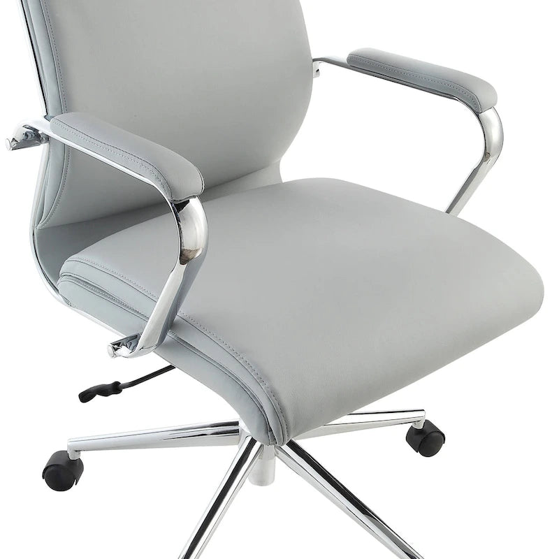 Fauteuil de bureau de direction en tissu antibactérien Neige / Noir / Bleu / Gris / Acier avec support lombaire, accoudoirs et piètement chromés – Dossier standard ou haut – 1 personne