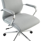 Fauteuil de bureau de direction en tissu antibactérien Neige / Noir / Bleu / Gris / Acier avec support lombaire, accoudoirs et piètement chromés – Dossier standard ou haut – 1 personne