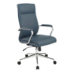 Fauteuil de bureau de direction en tissu antibactérien Neige / Noir / Bleu / Gris / Acier avec support lombaire, accoudoirs et piètement chromés – Dossier standard ou haut – 1 personne