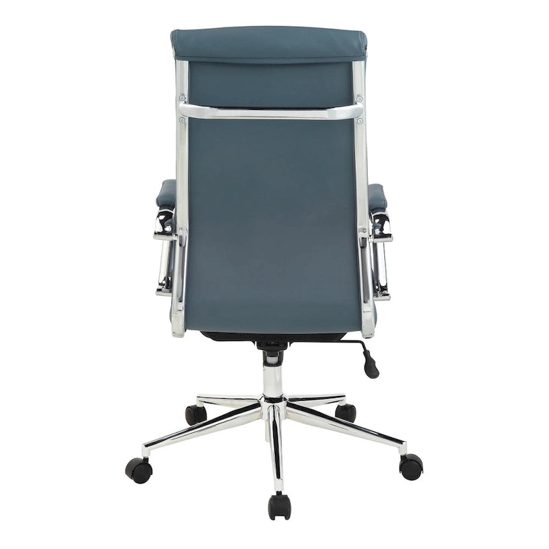 Fauteuil de bureau de direction en tissu antibactérien Neige / Noir / Bleu / Gris / Acier avec support lombaire, accoudoirs et piètement chromés – Dossier standard ou haut – 1 personne