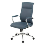 Fauteuil de bureau de direction en tissu antibactérien Neige / Noir / Bleu / Gris / Acier avec support lombaire, accoudoirs et piètement chromés – Dossier standard ou haut – 1 personne