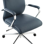 Fauteuil de bureau de direction en tissu antibactérien Neige / Noir / Bleu / Gris / Acier avec support lombaire, accoudoirs et piètement chromés – Dossier standard ou haut – 1 personne