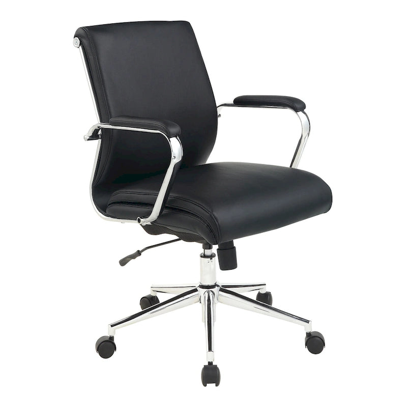 Fauteuil de bureau de direction en tissu antibactérien Neige / Noir / Bleu / Gris / Acier avec support lombaire, accoudoirs et piètement chromés – Dossier standard ou haut – 1 personne