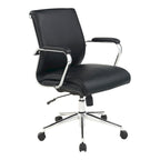 Fauteuil de bureau de direction en tissu antibactérien Neige / Noir / Bleu / Gris / Acier avec support lombaire, accoudoirs et piètement chromés – Dossier standard ou haut – 1 personne