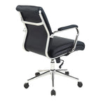 Fauteuil de bureau de direction en tissu antibactérien Neige / Noir / Bleu / Gris / Acier avec support lombaire, accoudoirs et piètement chromés – Dossier standard ou haut – 1 personne