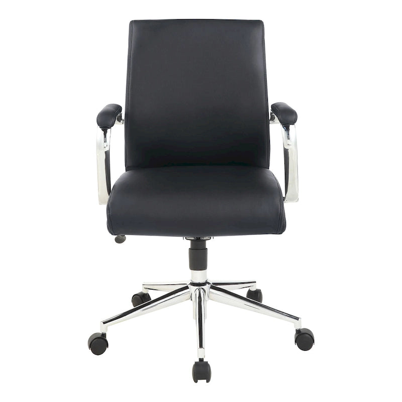Fauteuil de bureau de direction en tissu antibactérien Neige / Noir / Bleu / Gris / Acier avec support lombaire, accoudoirs et piètement chromés – Dossier standard ou haut – 1 personne