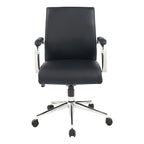 Fauteuil de bureau de direction en tissu antibactérien Neige / Noir / Bleu / Gris / Acier avec support lombaire, accoudoirs et piètement chromés – Dossier standard ou haut – 1 personne