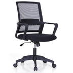 Chaise de bureau ergonomique noire à dossier haut en maille avec rotation à 360°, hauteur réglable et accoudoirs relevables – Avec ou sans appuie-tête – 1 personne