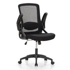 Chaise de bureau ergonomique noire à dossier haut en maille avec rotation à 360°, hauteur réglable et accoudoirs relevables – Avec ou sans appuie-tête – 1 personne