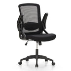 Chaise de bureau ergonomique noire à dossier haut en maille avec rotation à 360°, hauteur réglable et accoudoirs relevables – Avec ou sans appuie-tête – 1 personne