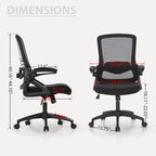 Chaise de bureau ergonomique noire à dossier haut en maille avec rotation à 360°, hauteur réglable et accoudoirs relevables – Avec ou sans appuie-tête – 1 personne