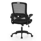 Chaise de bureau ergonomique noire à dossier haut en maille avec rotation à 360°, hauteur réglable et accoudoirs relevables – Avec ou sans appuie-tête – 1 personne