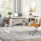 Gris-Noir / Brun-Noir / Brun-Blanc Bureau de direction de 160 cm avec étagères inférieures – 1 personne