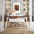 Gris-Noir / Brun-Noir / Brun-Blanc Bureau de direction de 160 cm avec étagères inférieures – 1 personne