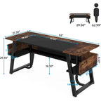 Gris-Noir / Brun-Noir / Brun-Blanc Bureau de direction de 160 cm avec étagères inférieures – 1 personne