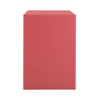 Bureau 1 tiroir en bois et rotin tressé avec bords arrondis et tiroir à fermeture douce – 1 personne – Crème / Rose corail / Bleu marine / Bleu pastel