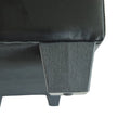 Banc de rangement ottoman capitonné en similicuir noir avec couvercle relevable – 2 places