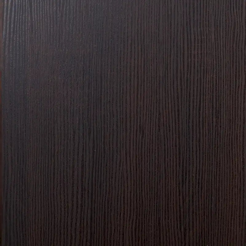 Buffet en bois grain foncé avec portes coulissantes en verre, 2 compartiments ouverts et étagère réglable