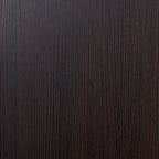 Buffet en bois grain foncé avec portes coulissantes en verre, 2 compartiments ouverts et étagère réglable