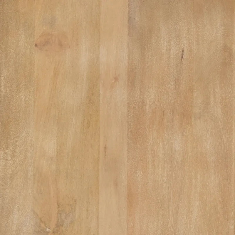 Table d'appoint ronde cannelée en manguier massif brun clair/brun avec plateau relevable de rangement