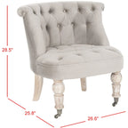 Fauteuil d’appoint capitonné en coton avec roulettes, coloris naturel/canneberge/champignon – 1 personne
