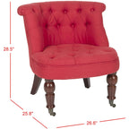 Fauteuil d’appoint capitonné en coton avec roulettes, coloris naturel/canneberge/champignon – 1 personne