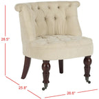 Fauteuil d’appoint capitonné en coton avec roulettes, coloris naturel/canneberge/champignon – 1 personne