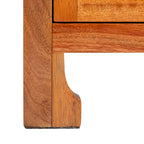 Table de chevet côtière en rotin et bois de mindi avec 1 tiroir et 1 porte, coloris Naturel / Blanc / Gris Bleu / Noir
