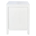Table de chevet côtière en rotin et bois de mindi avec 1 tiroir et 1 porte, coloris Naturel / Blanc / Gris Bleu / Noir